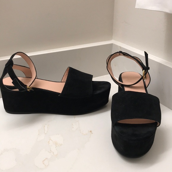 J. Crew Shoes - JCrew size 8 wide front strap suede platform shoes.